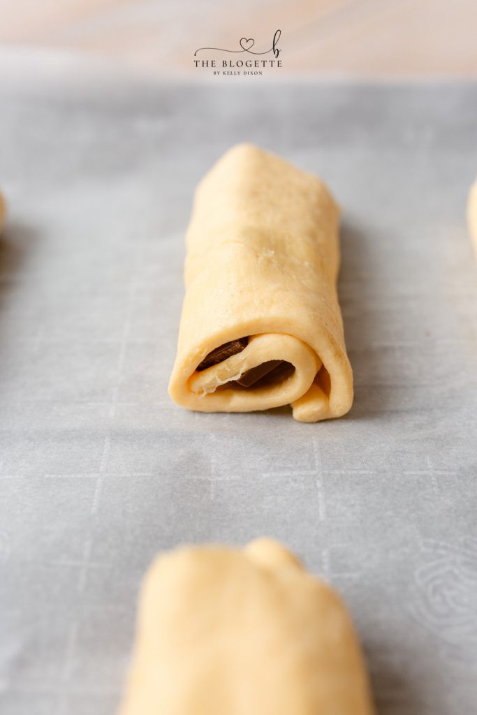 Rolled Crescents with Chocolate Inside