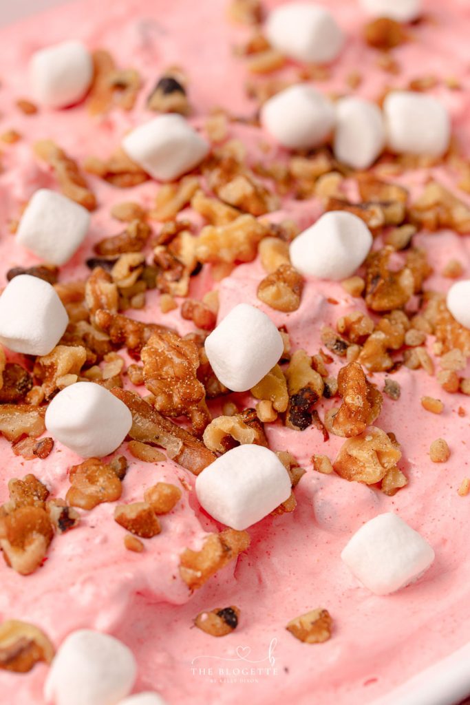 Easy, 5 ingredient Fluff Salad, also known simply as Pink Fluff! A classic and wonderful holiday dish served with friends and family.