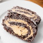 Our Peanut Butter Chocolate Cake Roll is a classic recipe reminiscent of Little Debbie’s Swiss Rolls, but in a larger form and made better with chocolate AND peanut butter.
