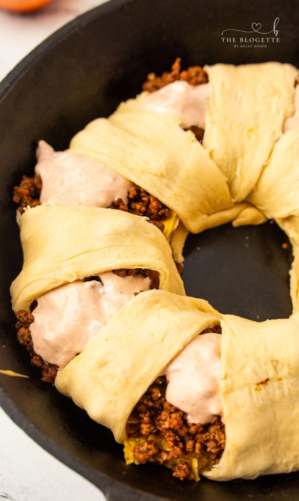 Crescent Rolls Wrapped Around Taco Ingredients