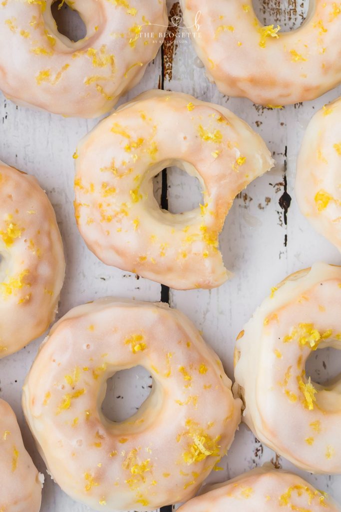 Fresh and fluffy lemon glazed air fryer donuts are soft on the outside and even softer on the inside.