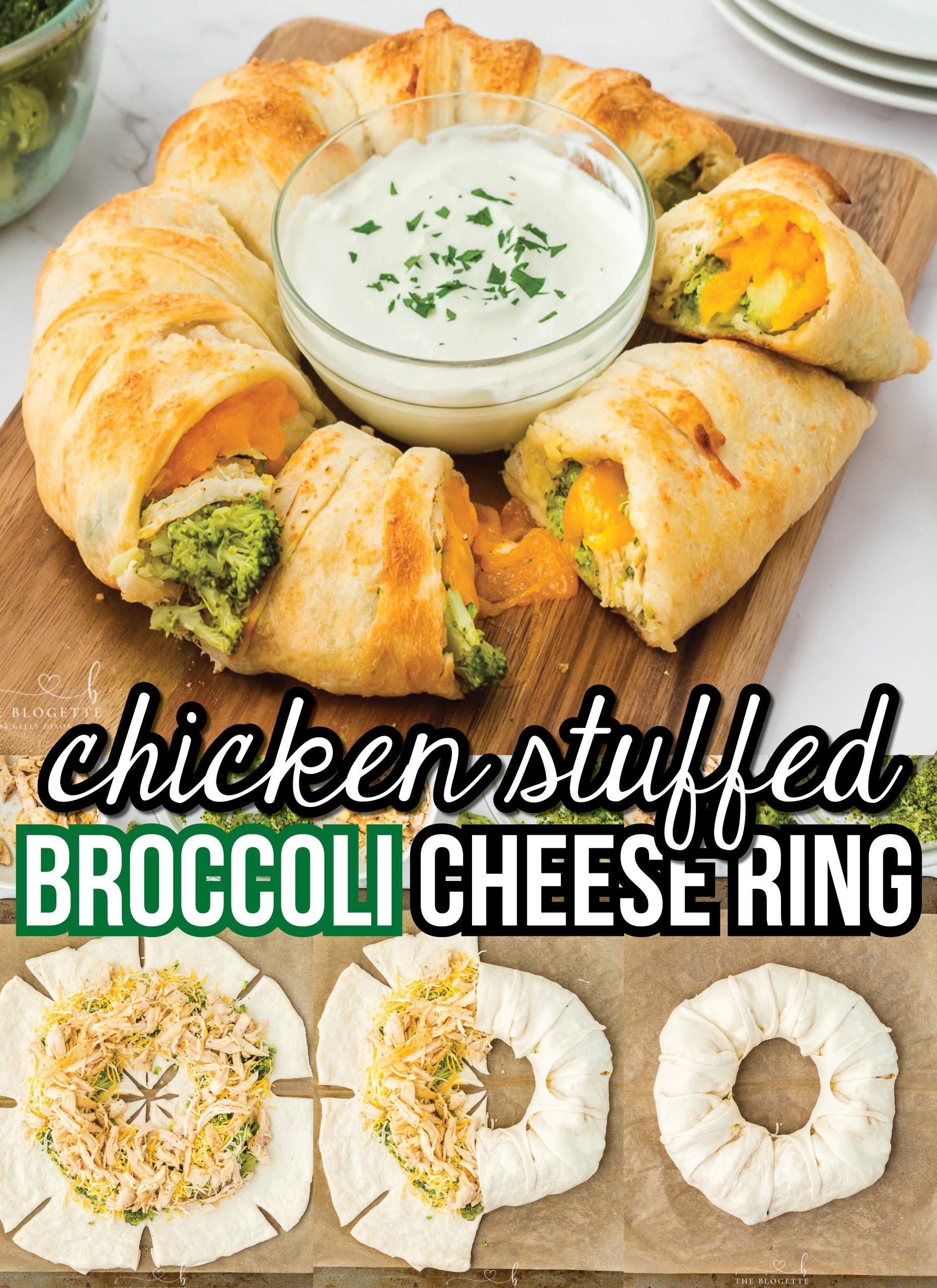 Cheesy Chicken and Broccoli Ring