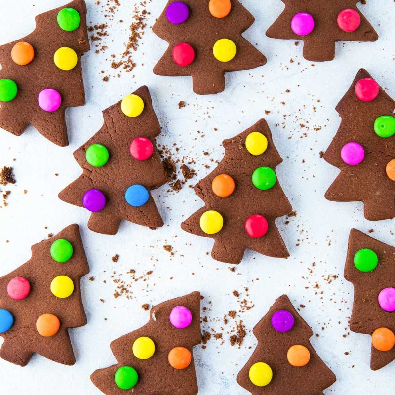 M&M Christmas Tree Cookies