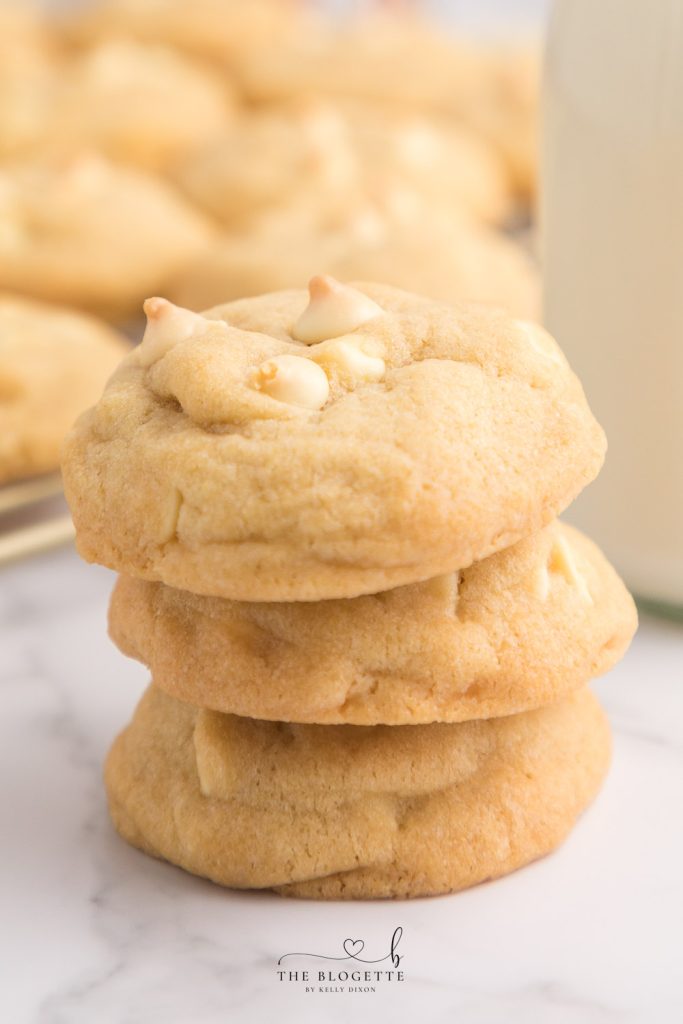 White Chocolate Chip Cookies are soft and buttery while perfectly thick and sweet. Super easy to make, no chilling, and packed with chocolate!