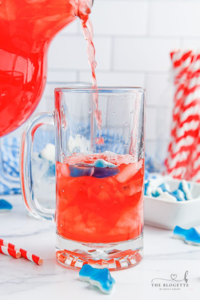Red punch with gummy fish