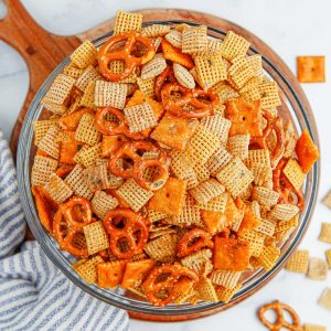 Ranch Chex Mix is an easy snack recipe made with Chex cereal, pretzels, and Cheez-Its! It's wonderful for get-togethers any time of the year.