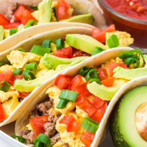 Bacon Tacos are made with your favorite breakfast ingredients, but served in a soft flour tortilla!