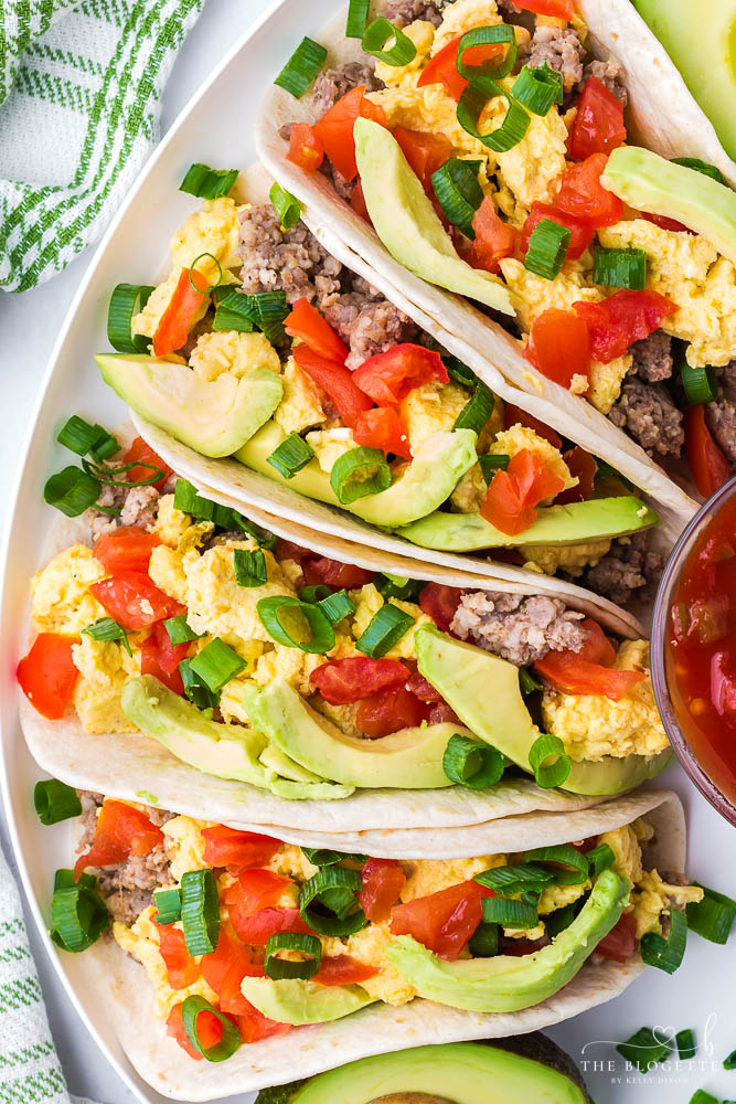 Bacon Tacos are made with your favorite breakfast ingredients, but served in a soft flour tortilla!