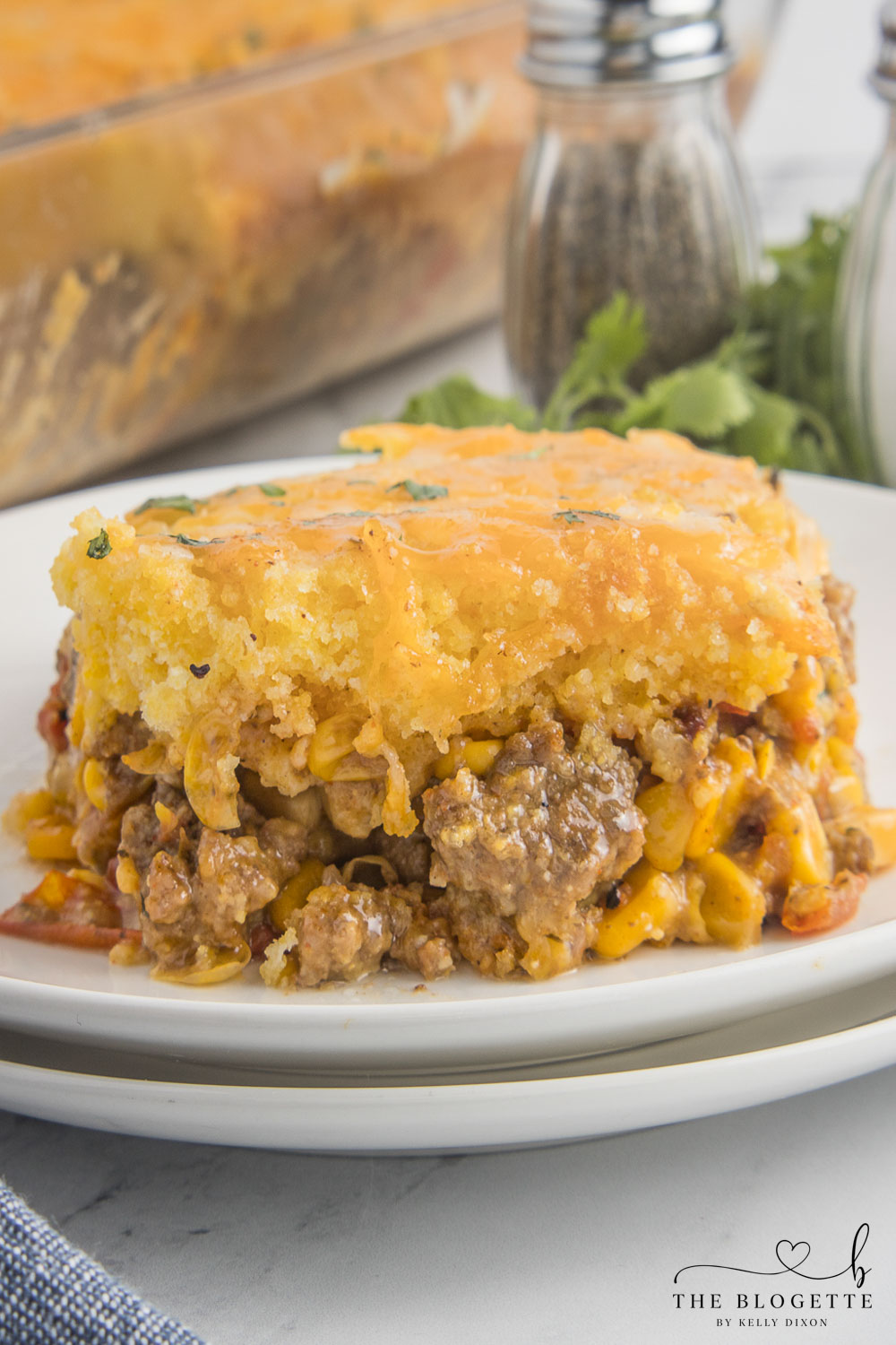 This Mexican Cornbread Casserole is an easy and delicious one-dish meal made with ground beef, Rotel, corn, cheese, and Jiffy cornbread mix.