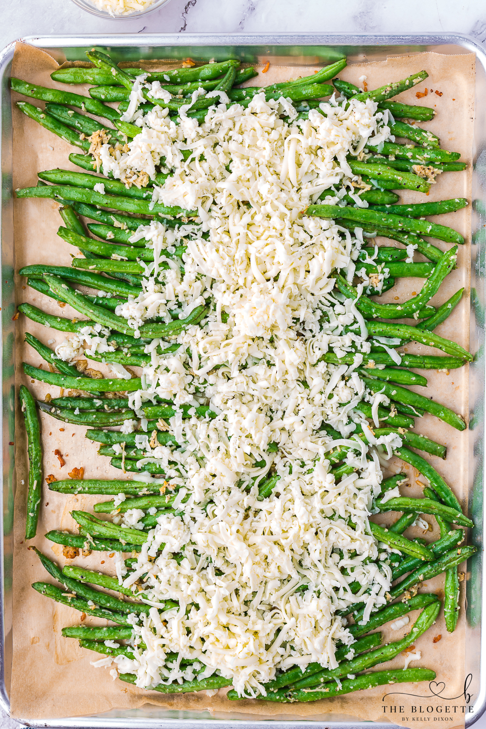 Cheese over green beans