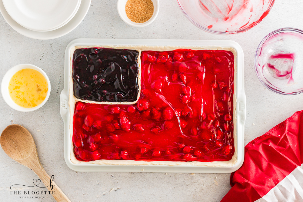 Red and blue pie filling