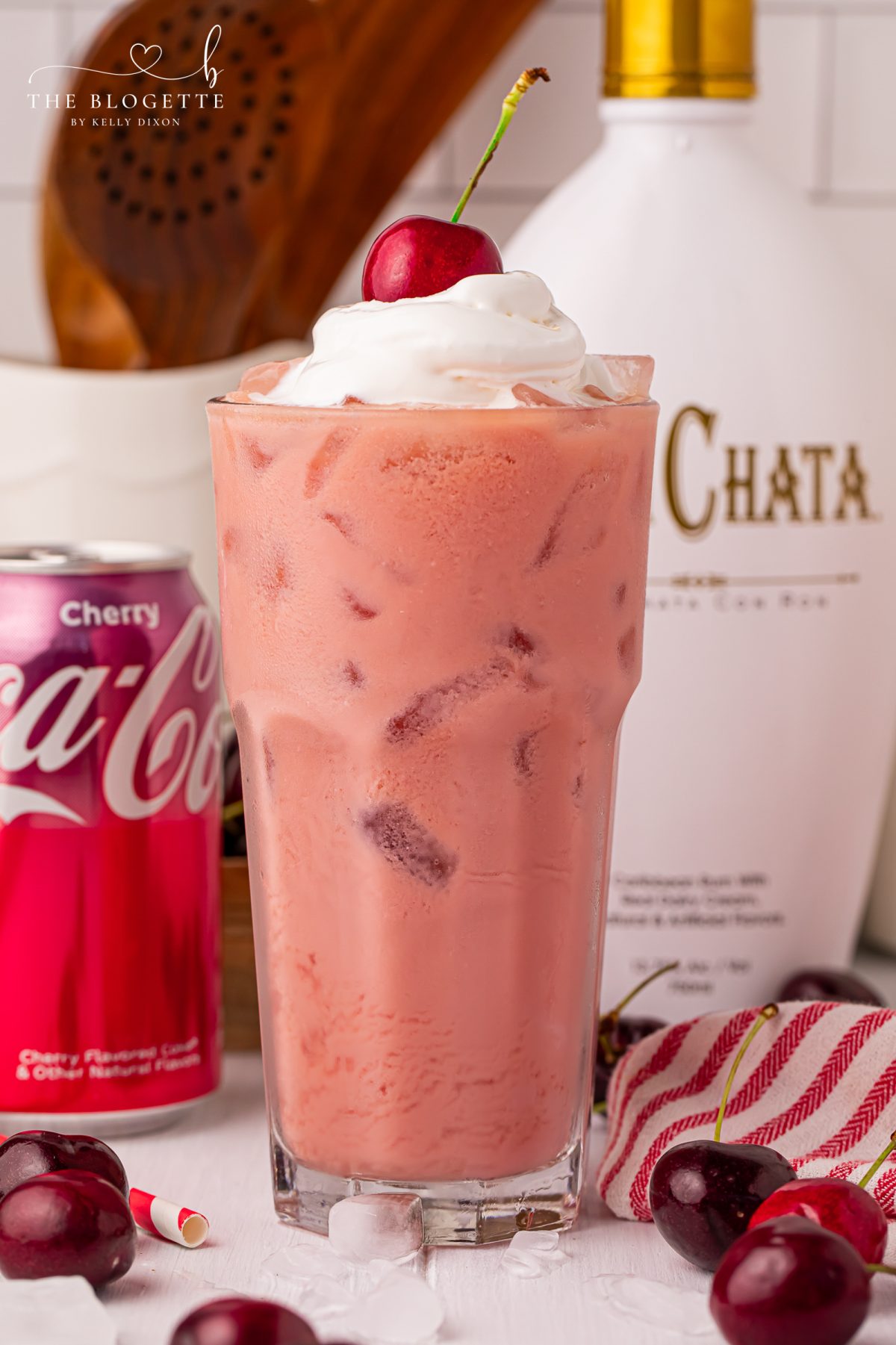 A creamy cherry cola cocktail made with just 2 ingredients! This sweet, easy RumChata drink is perfect for parties, girls’ nights, and holiday hosting.