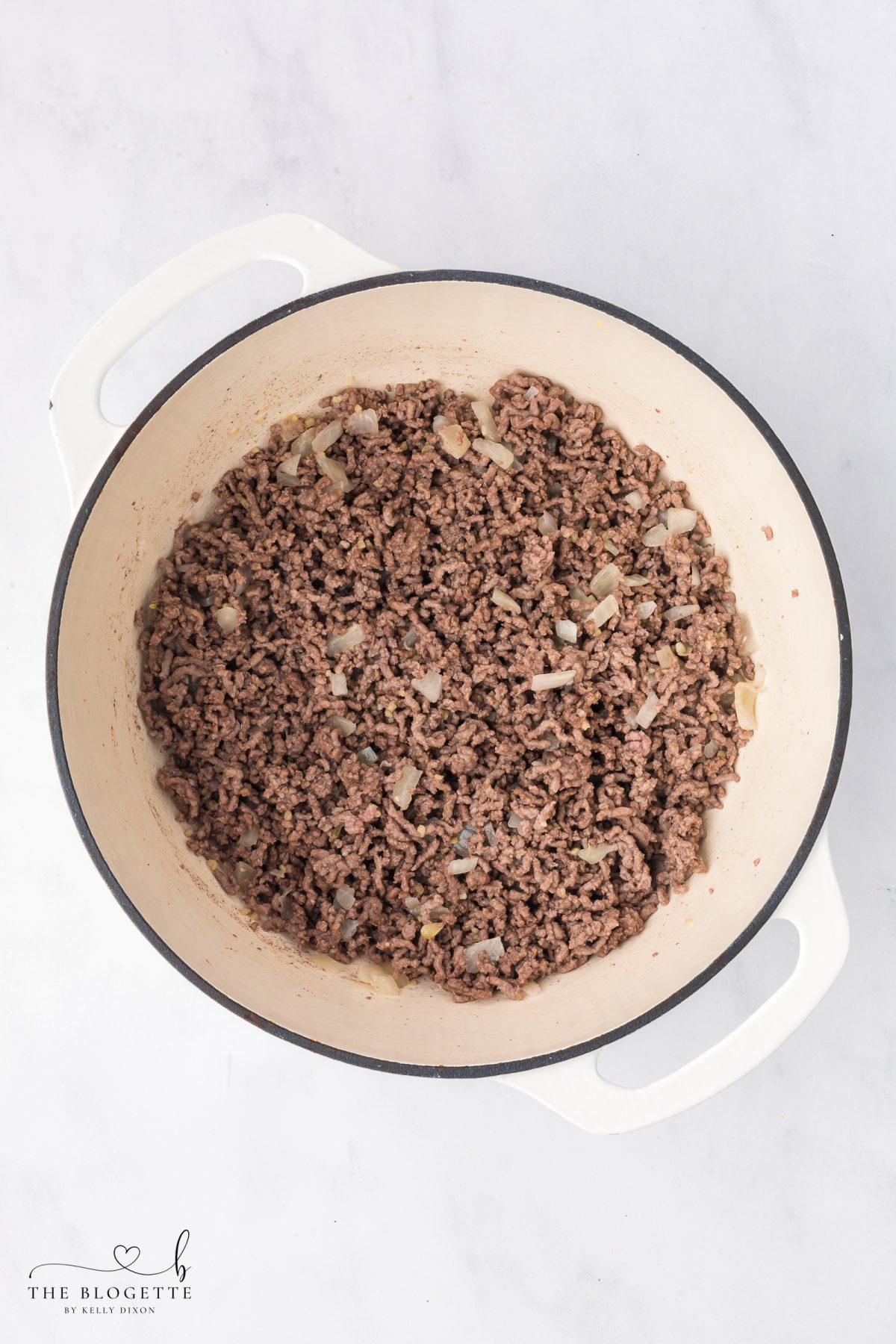 Add the diced onion and minced garlic