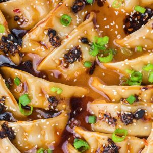 Easy one-pan Trader Joe’s dumpling dinner