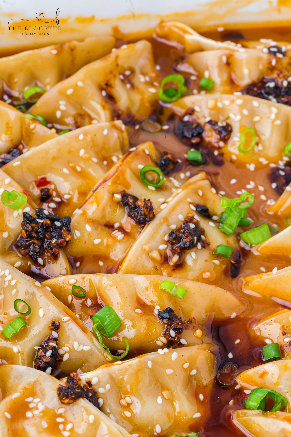 TikTok Trader Joe’s potsticker bake in a casserole dish