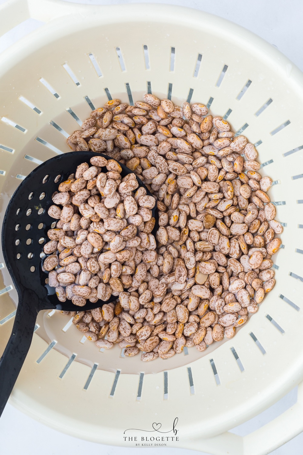 Rinse them in the colander