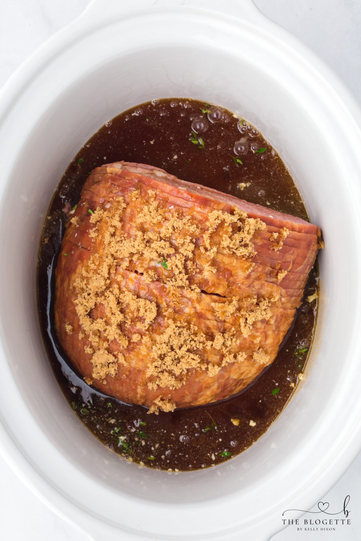 Add brown sugar to ham